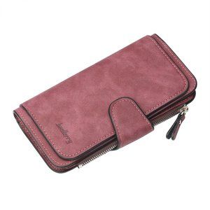 Women's Fashion Wallet-Clutch-Pocketbook Purse - Plum/Wine Color